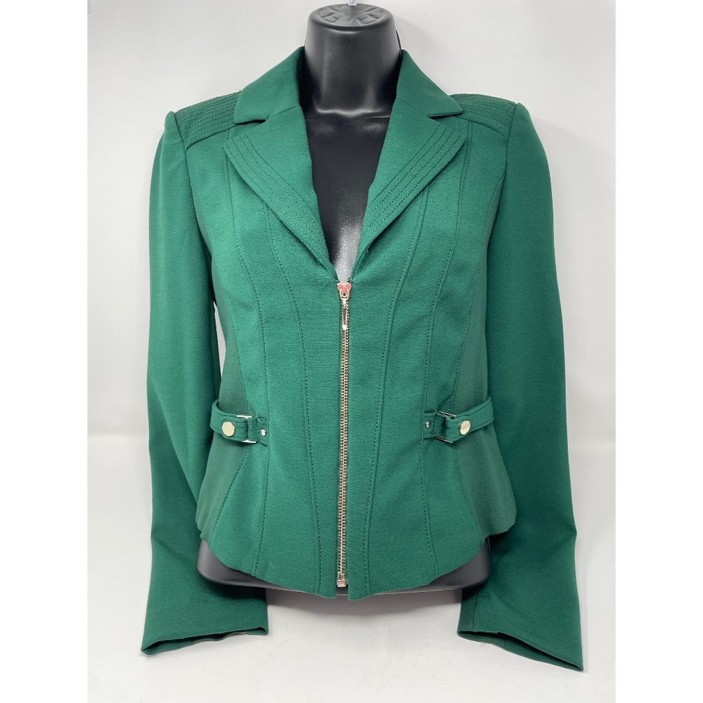 WHBM Green Ponte Moto Blazer Size 00